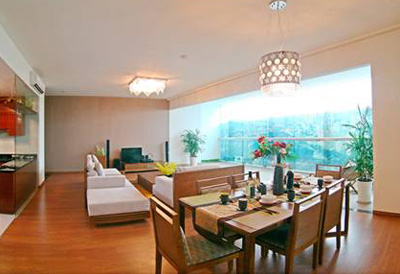 Phòng ăn – căn hộ mẫu loại A 210 m2.